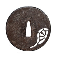 Tsuba - Genjiguruma-zu Sukashi Mumei Tsuba 12-913