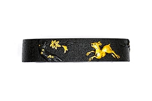 Fuchi-Kashira - Fuchi Kashira: Maple and Deer Design, Mumei