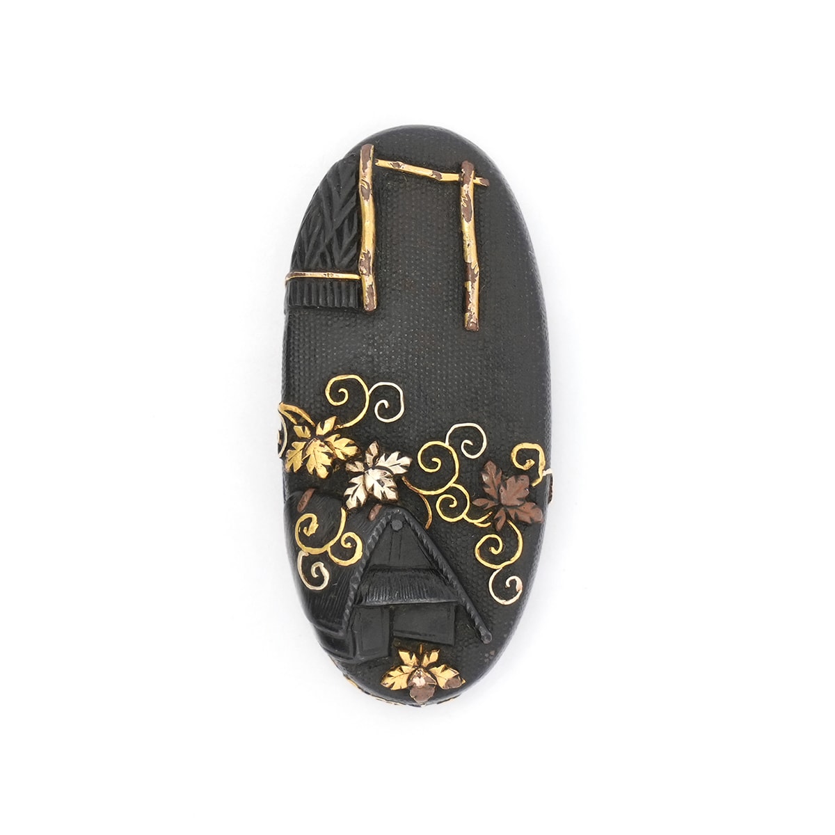 Fuchi-Kashira - Shibagaki Azumaya Zu Kashira Kanagu Mumei - 15-197