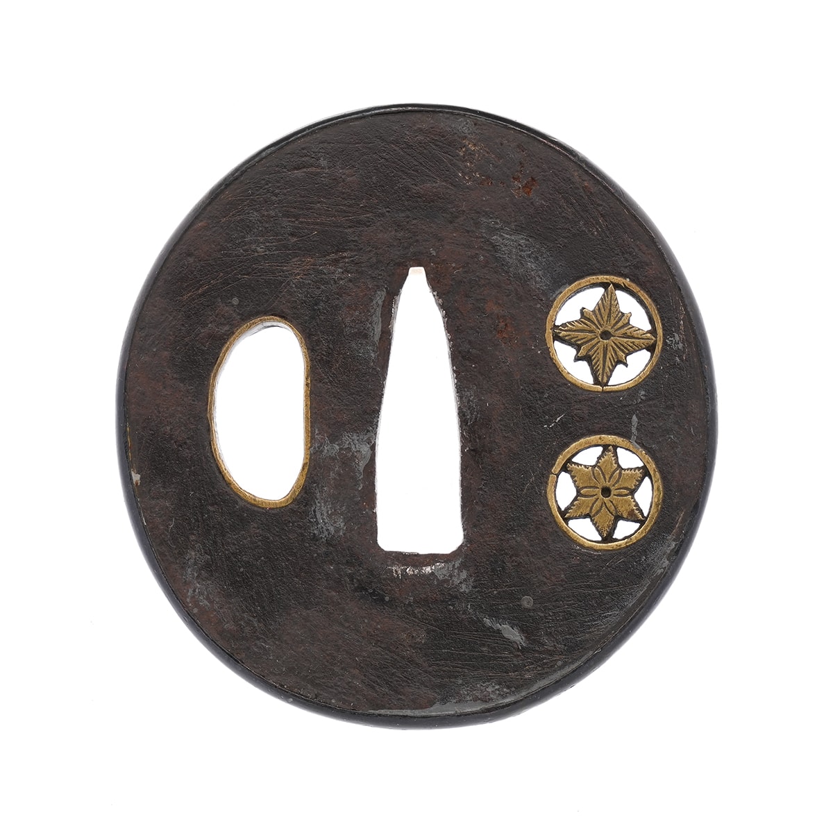 Tsuba - by Heianjo-Zogan School - Bushikan Sukashi Tsuba: Mumei (Yoshiro) - 12-1713