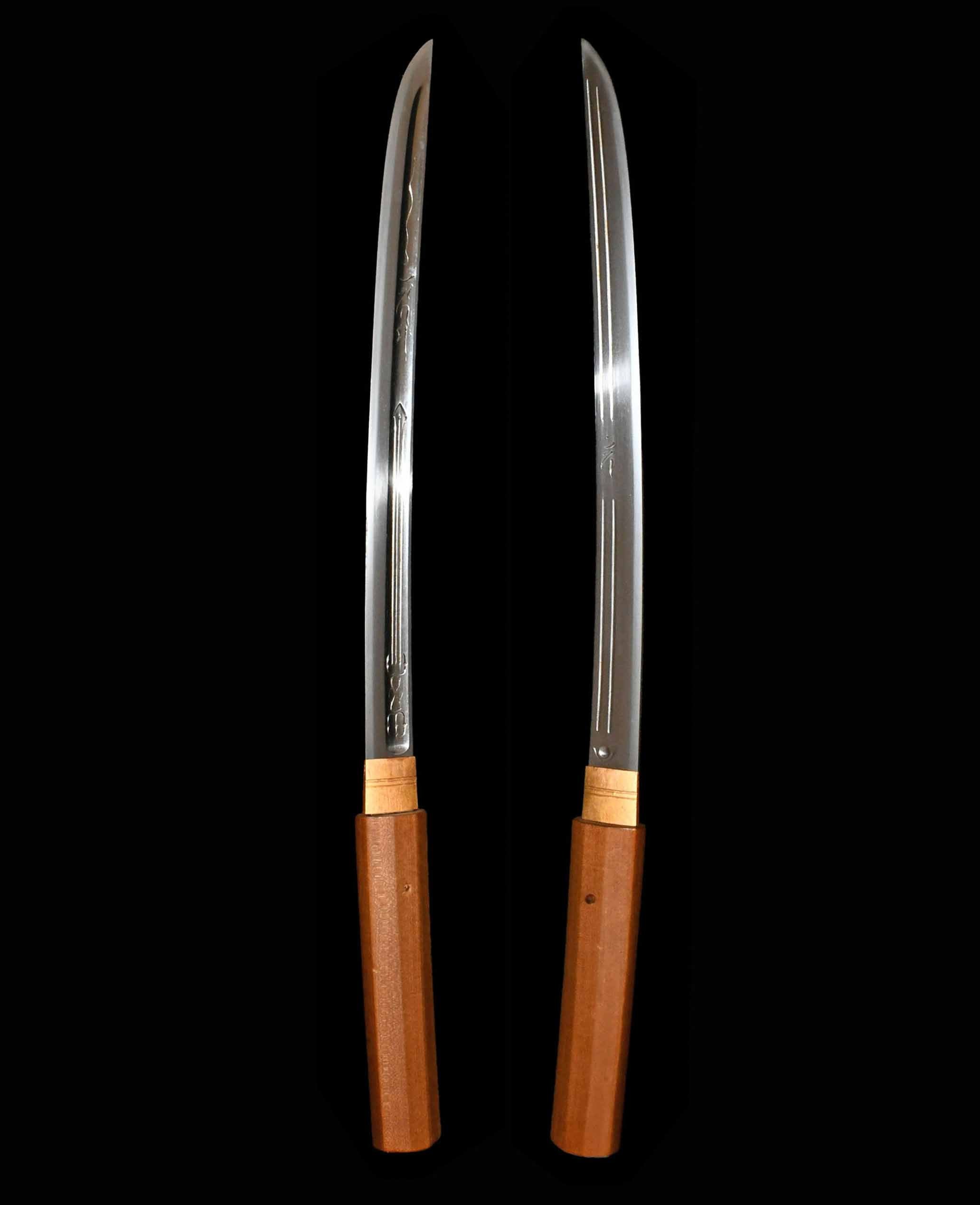 Wakizashi - Hozon - by Hojoji School - 盛岡住義次(新刀)阿掲多設羝 主多光□多麻□尼 脇差 保存刀剣鑑定書付 品番:WA006