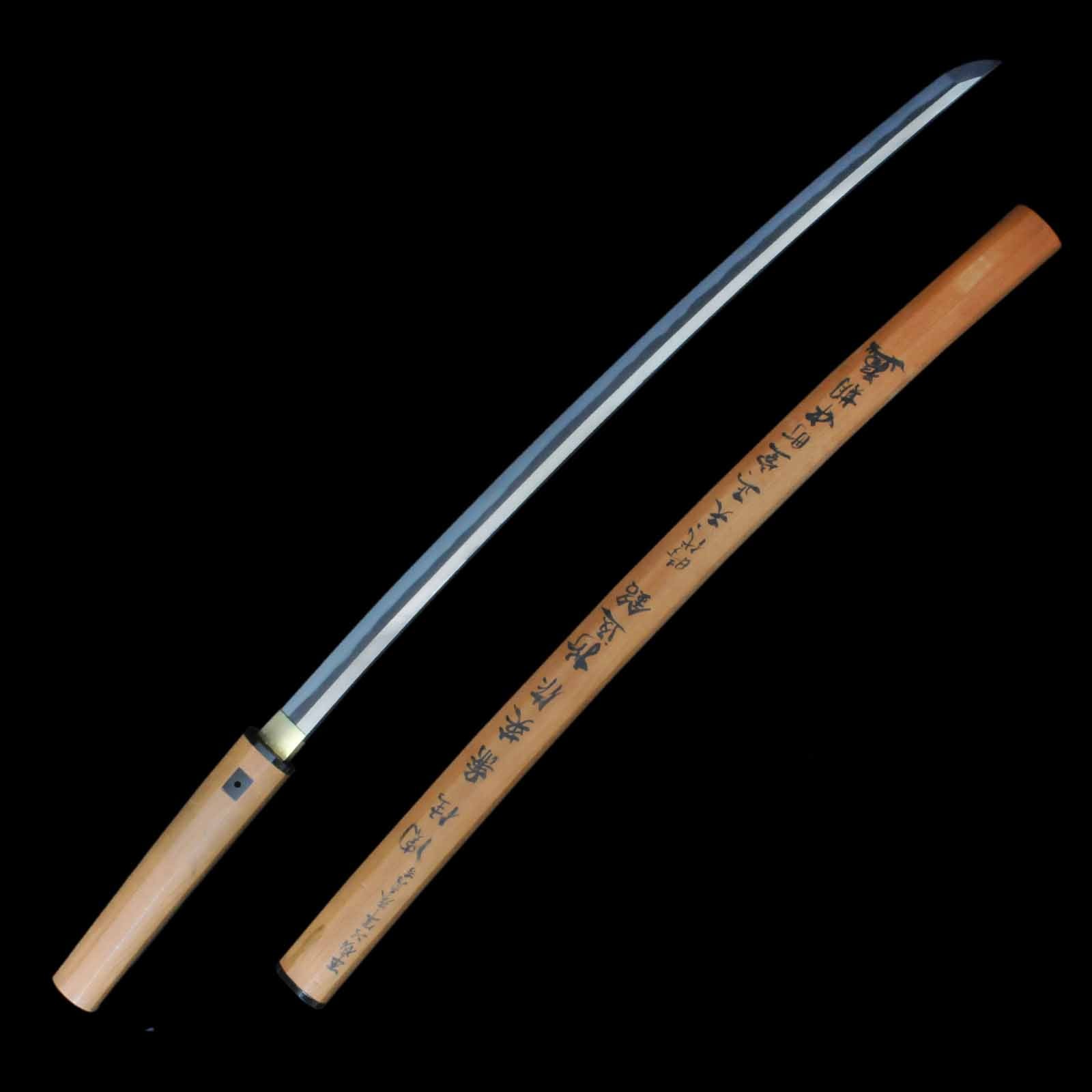 Katana - Kanehide - Matsushiro Certificate - Shirasaya Koshirae - Suriage Nakago - Koto Era - Chiba 041226
