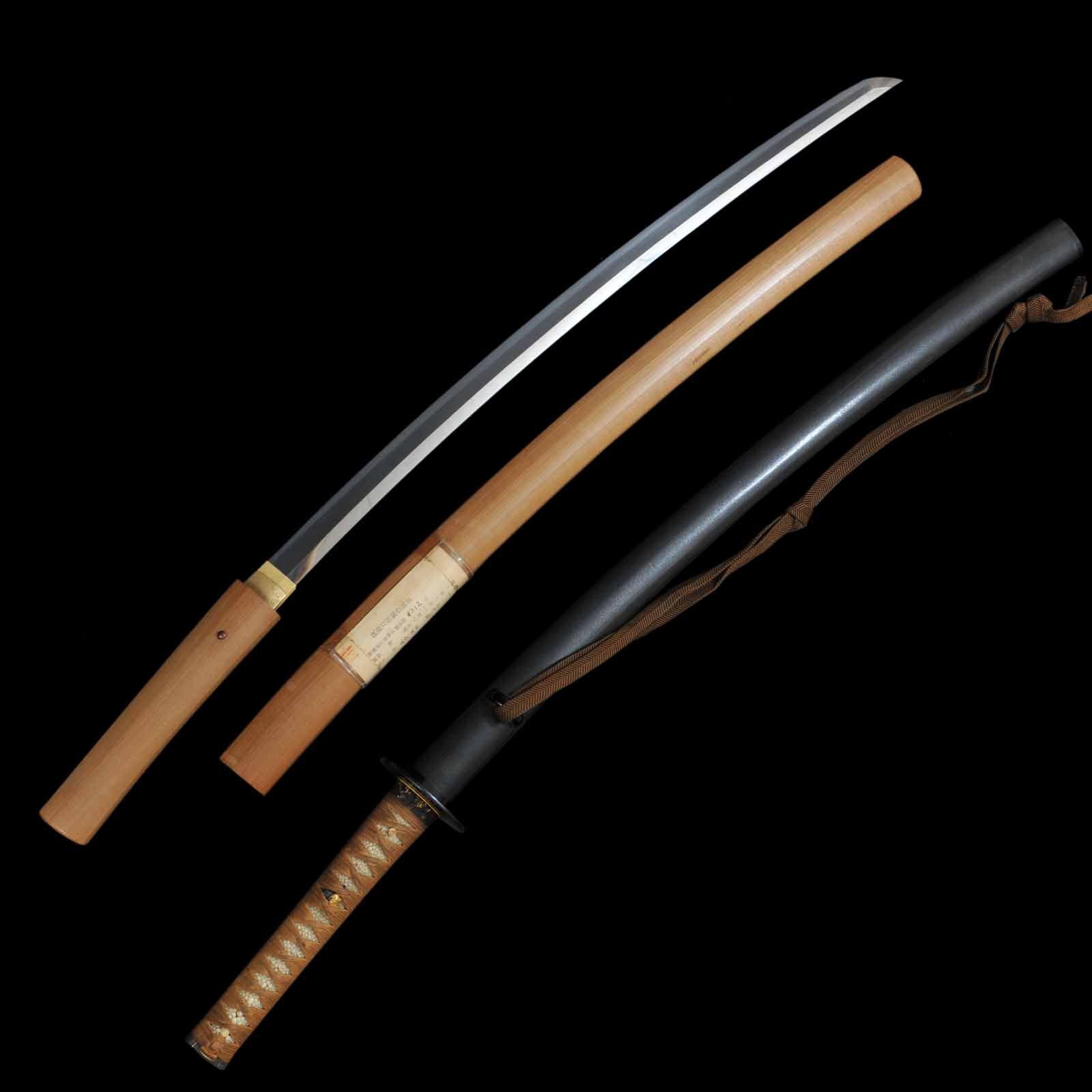 Katana/Wakizashi Daisho Set - Masahisa(Katana)/Mumei(Wakizashi) - NBTHK Certificate - Uchigatana/Shirasaya Koshirae - Ubu Nakago - Koto Era