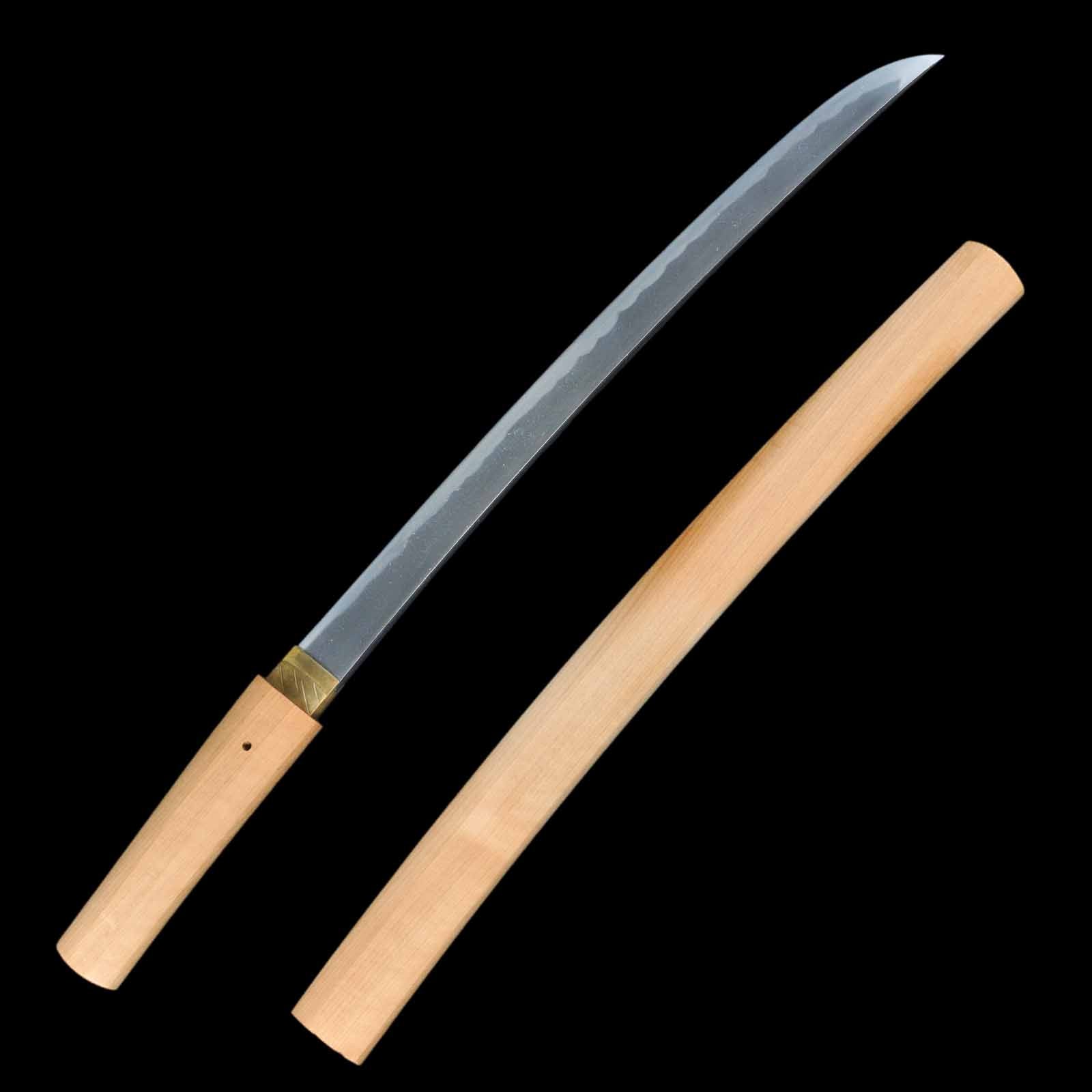 Wakizashi - Mumei(No Signature) - NBTHK Hozon Certificate(Kanefusa) - Shirasaya - Ubu Nakago - Shinto Era - Tokushima 26326
