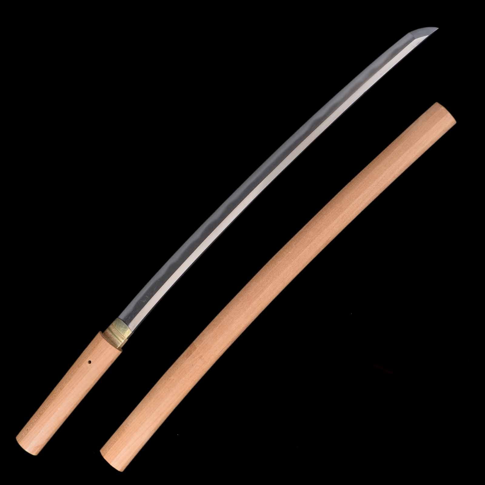 Wakizashi - Kuninobu - Shirasaya Koshirae - Suriage Nakago - Shinshinto Era - Yamagata 36057