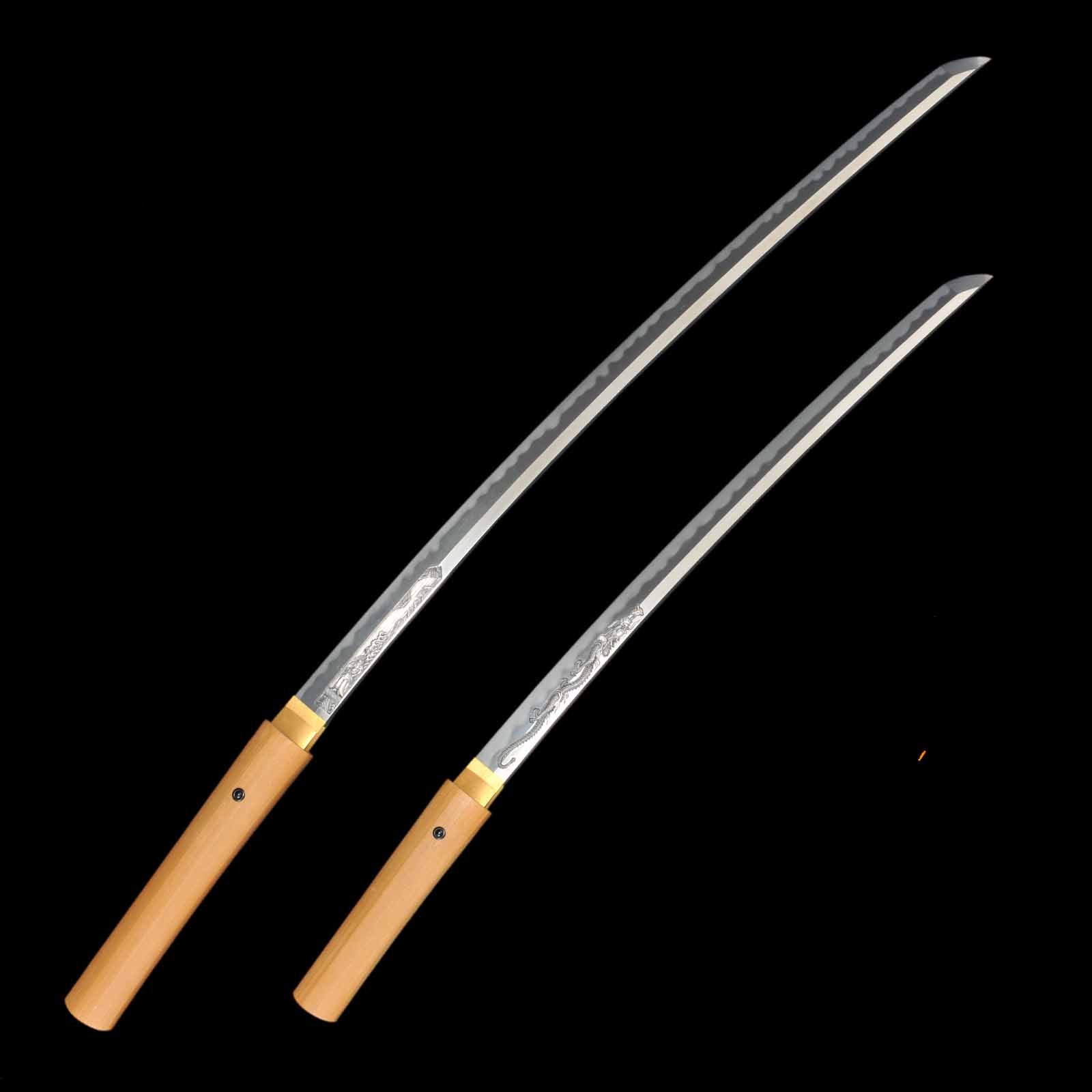 Katana/Wakizashi Daisho Set - Shigetsugu - NBTHK Tokubetsu Hozon Certificate - Shirasaya Koshirae - Ubu Nakago - Gendai Era - Shizuoka 20526/20527
