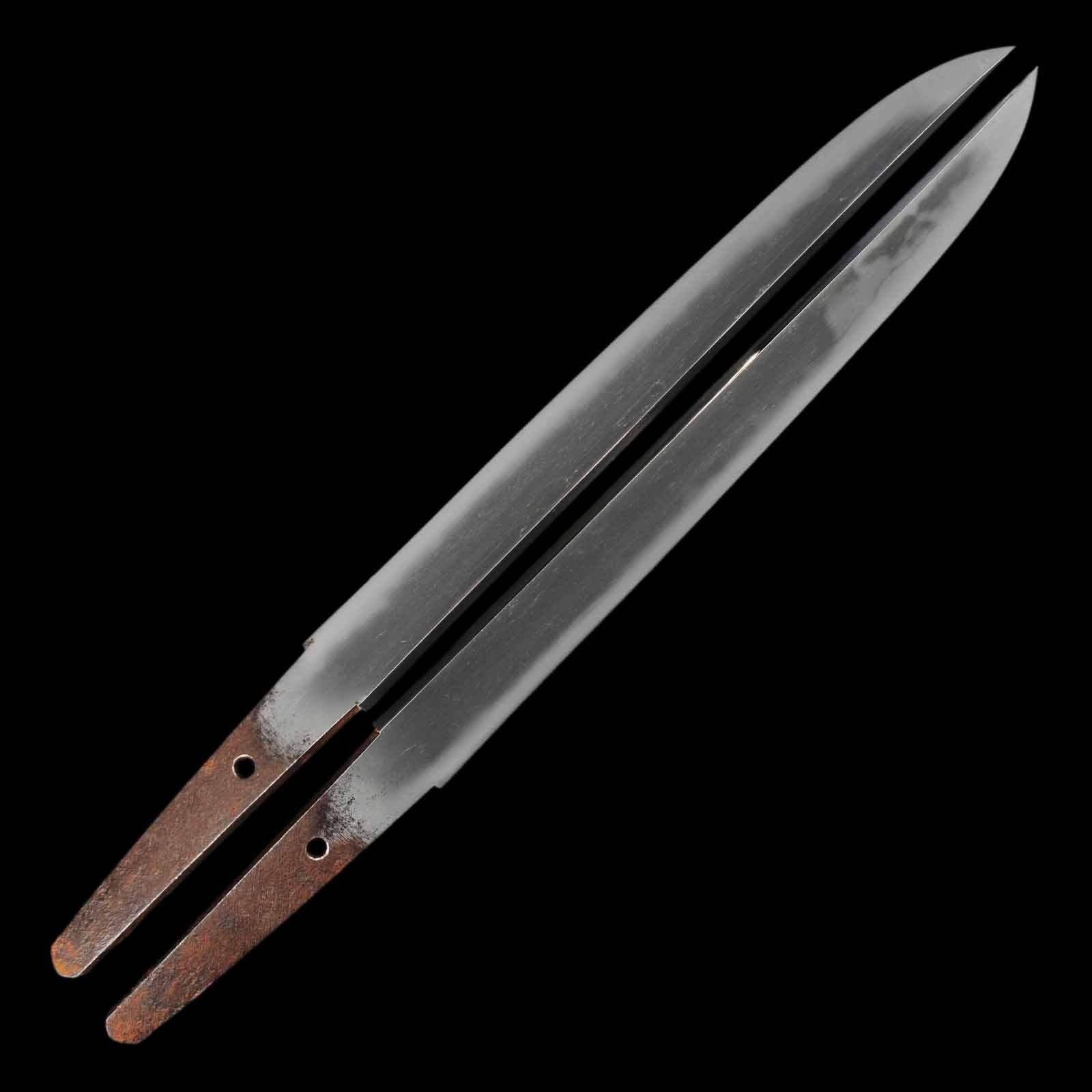 Tanto - by Suishinshi Masahide Naokatsu - Antique Japanese Tanto, unsigned (mumei) — attributed to a Musashi master of the late Edo period, with a sayagaki by Jiro Taro Naokatsu
