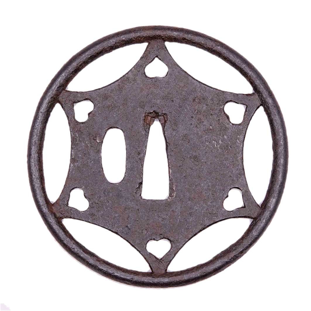 Tsuba - Ko-Kachushi Tsuba with Hoshi ni Inome Design