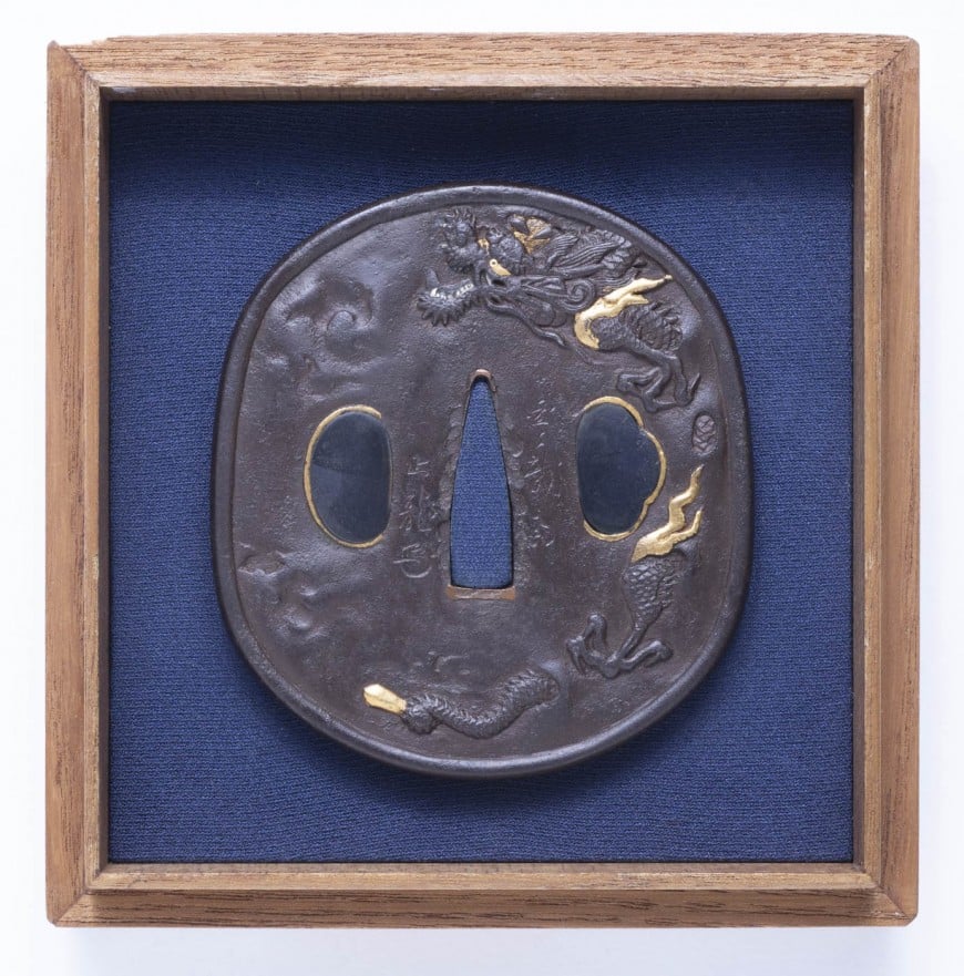 Tsuba - Hozon - by Toryusai School - 鍔 豊龍斎正龍(花押) 雲龍図