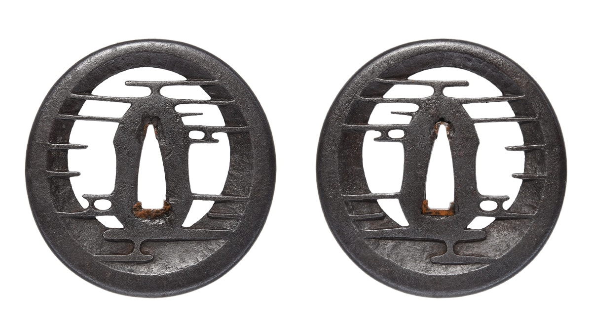 Tsuba - Hozon - Mumei Akasaka Kasumi-Sukashi-Tsuba