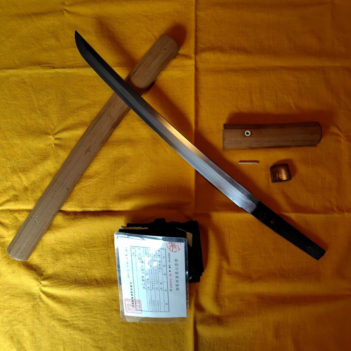 【刀】「備前国住長船祐定/永正三年八月」刃長70.5cm 反り1.8cm 元幅3.0cm 先幅2.0cm 元重0.7cm 刀身のみ 刀剣 日本刀 居合 模造刀 骨董品