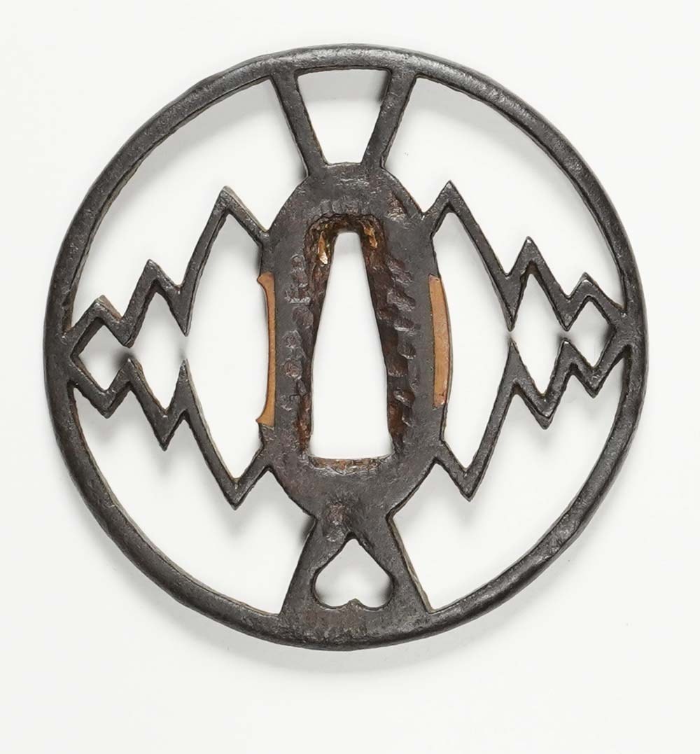 Tsuba - Hozon - by Owari School - Owari Tsuba: Left and Right Mitsugai-hishi Sukashi
