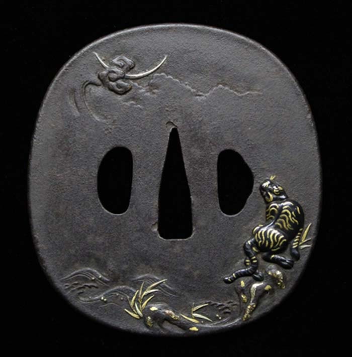 Tsuba - Hozon - Tiger under the Moon