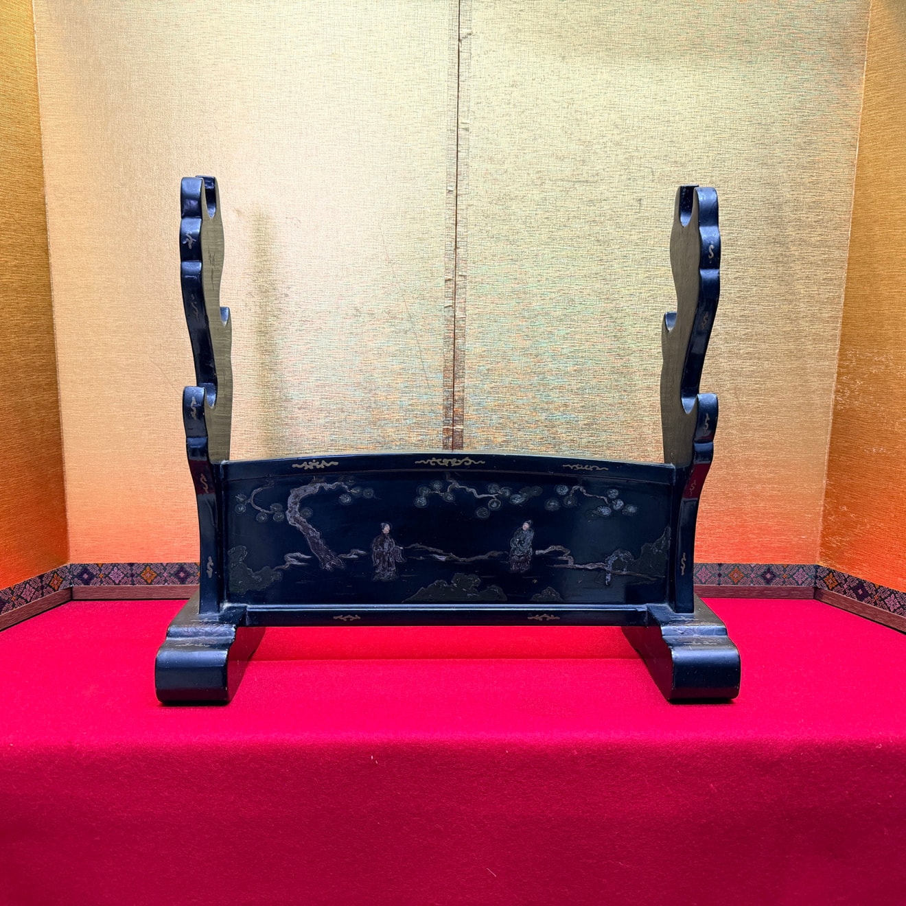 Stand - 07-371 Three-Sword Stand, Hand-Carved