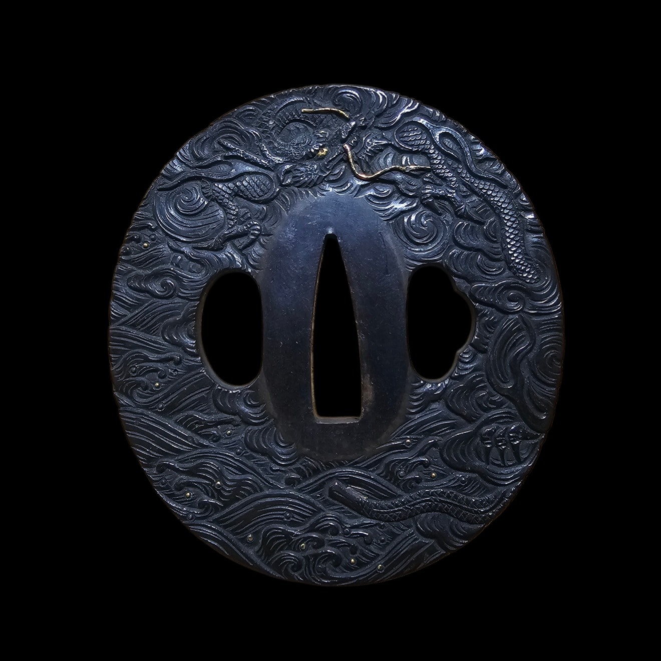 Tsuba - Wave Dragon Design